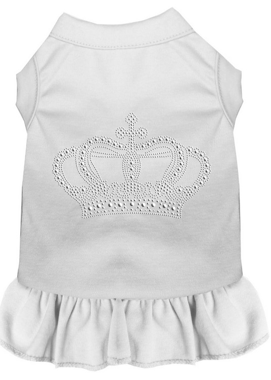 Rhinestone Crown Dress White Med